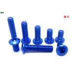 NIEBIESKIE ALUMINIOWE ŚRUBY ISO 7380 M6